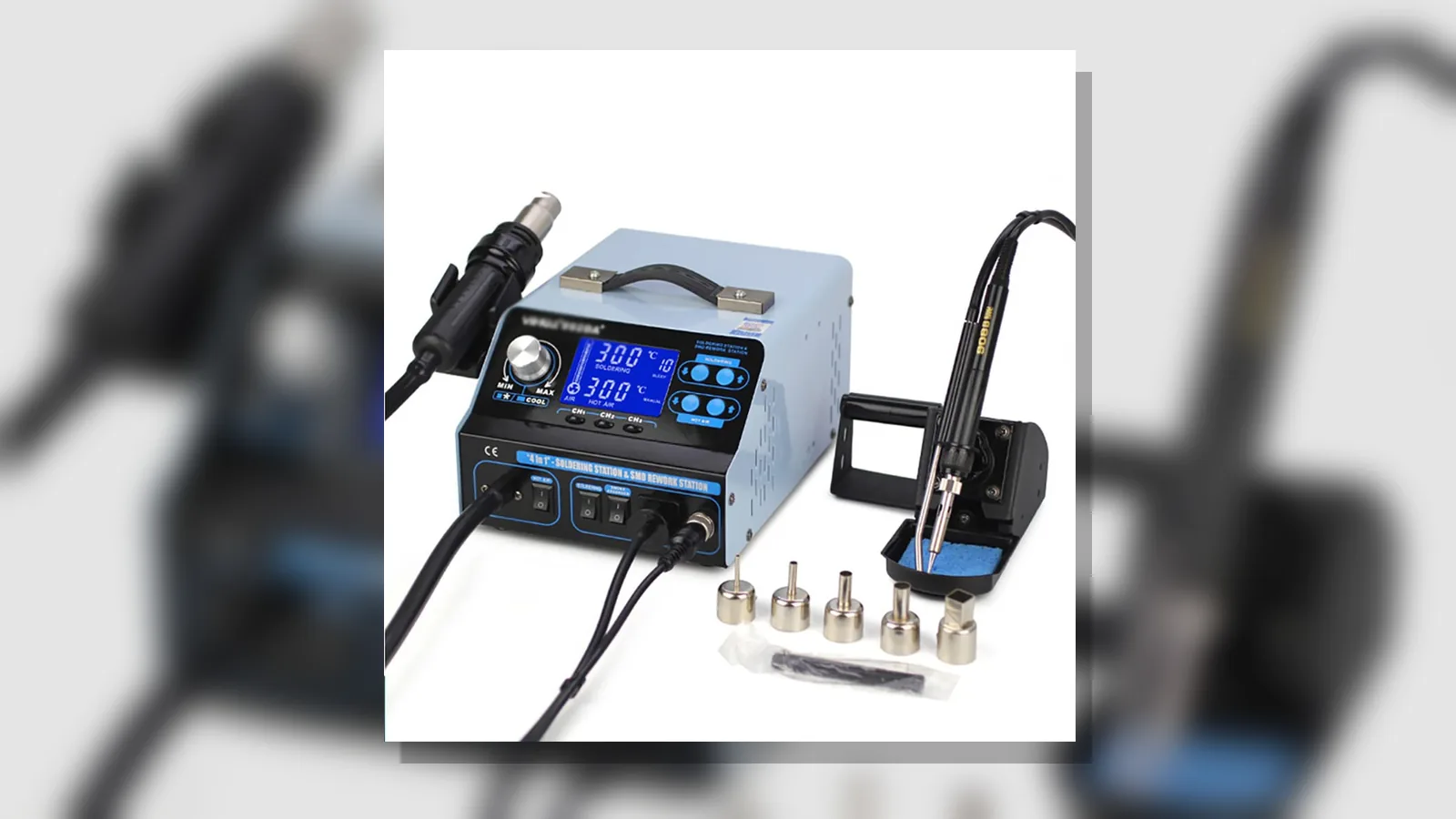 Hot-air rework nozzles compared for different PCB work-area sizes